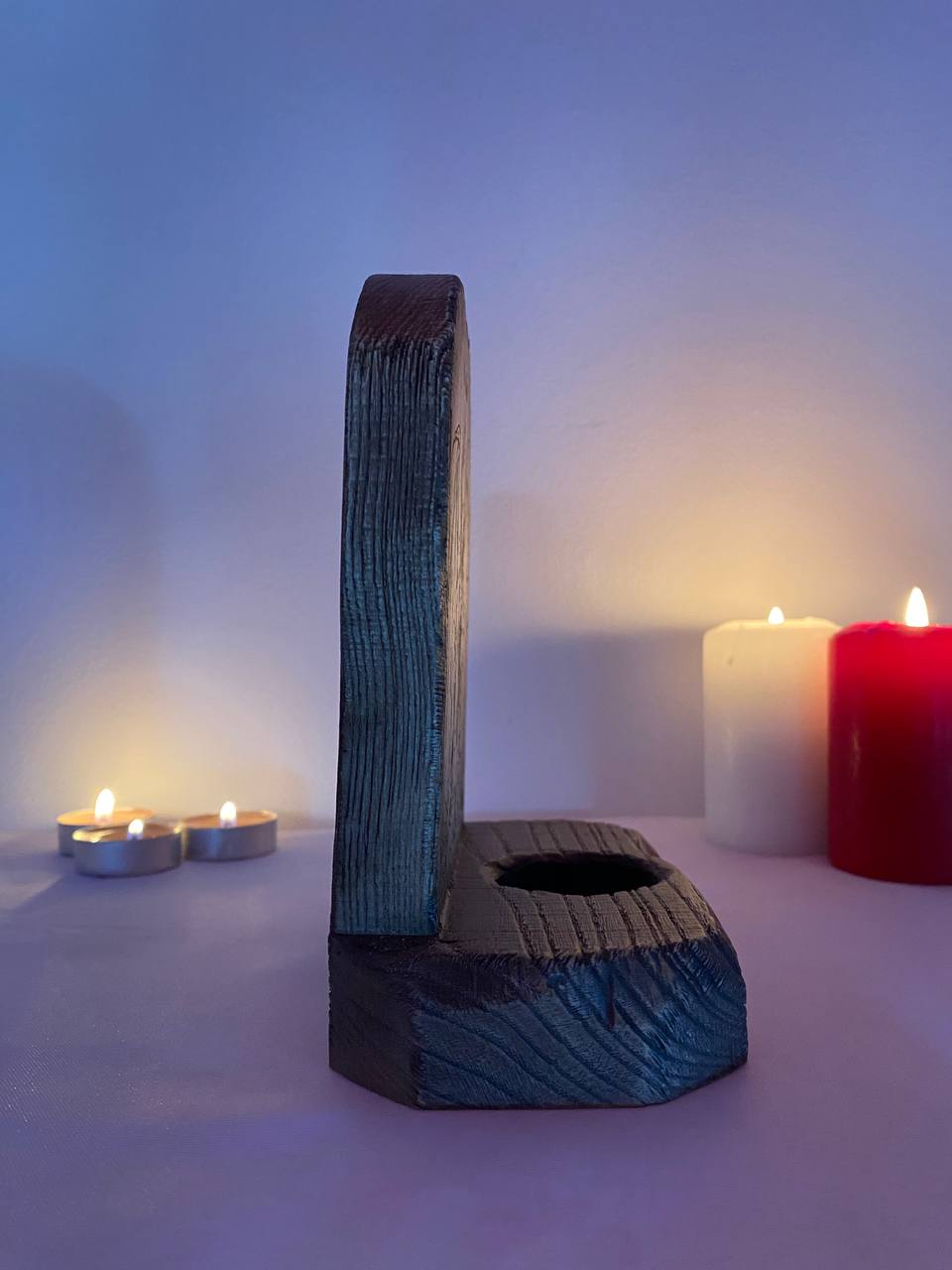 Belial Belial altar Norse altar Norse mythology Goetia Satan altar Demon altar Wooden candle holder Belial satanism Pagan altar Witchcraft