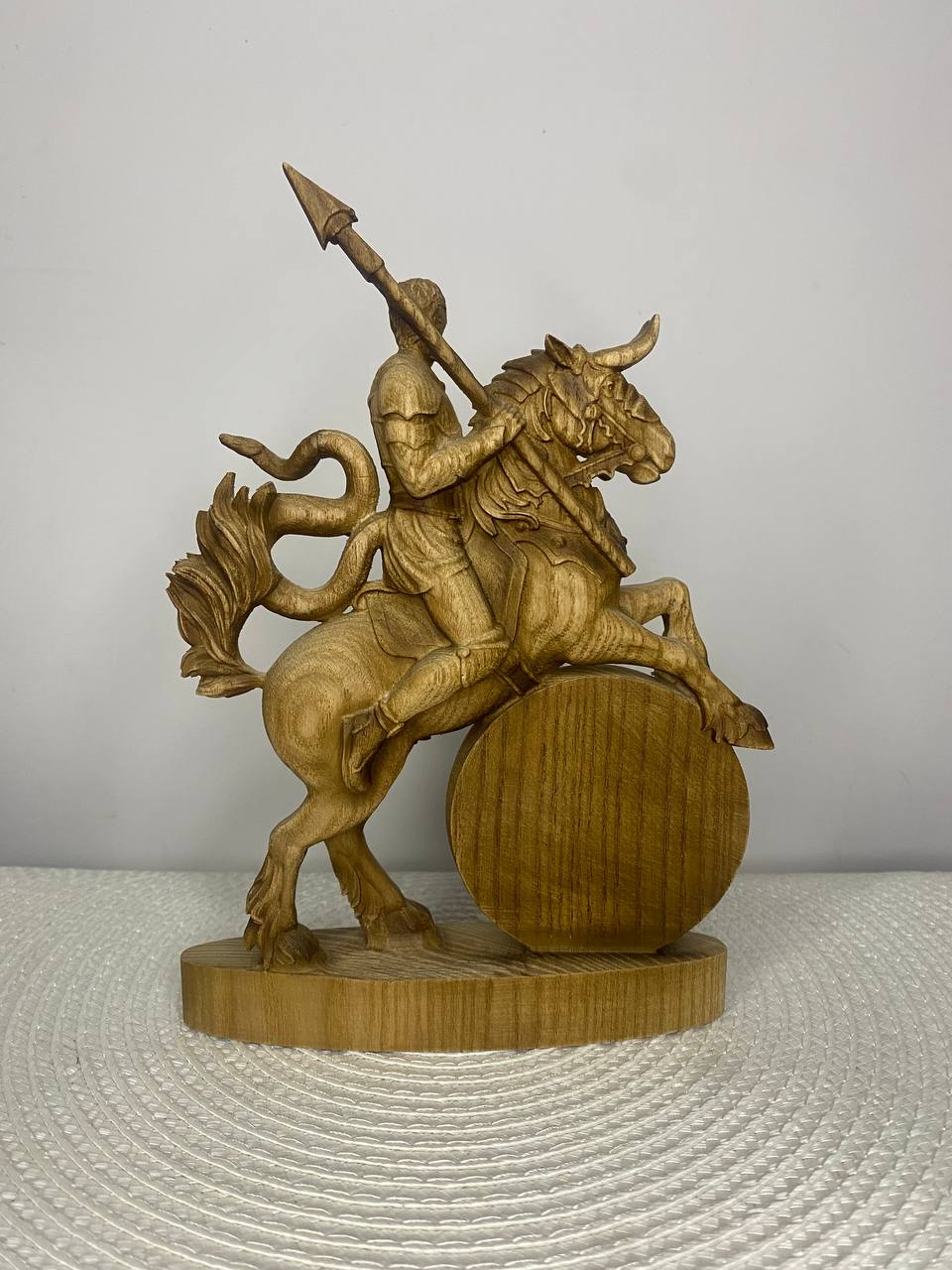 Bathin Wooden Demon Statue – Ars Goetia Sigil Sculpture Occult Gothic Altar Decor