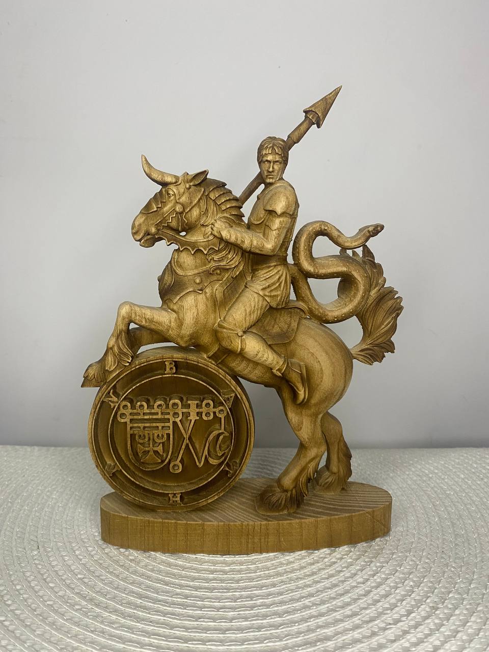 Bathin Wooden Demon Statue – Ars Goetia Sigil Sculpture Occult Gothic Altar Decor