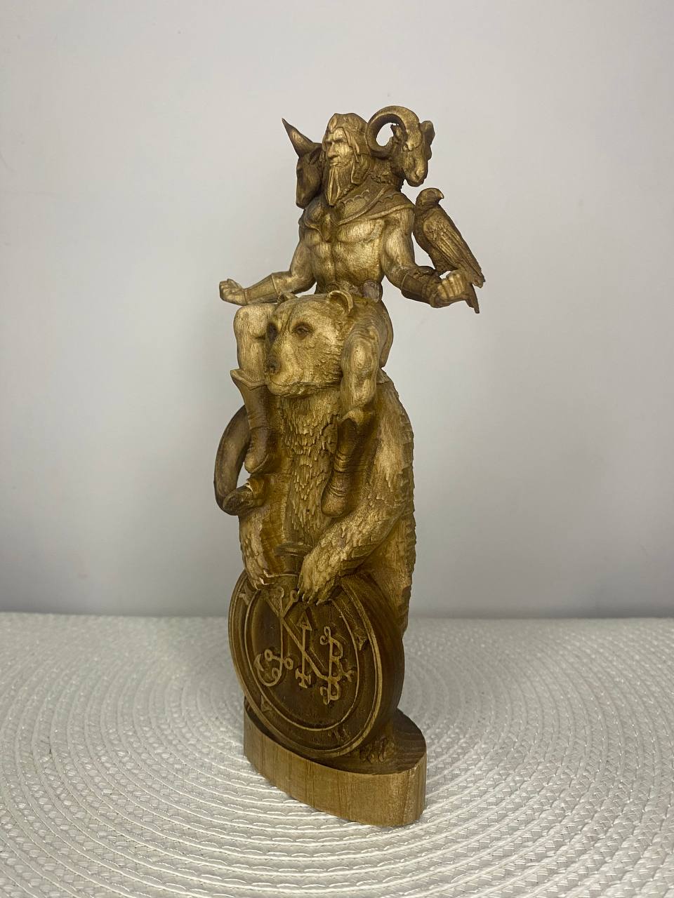 Balam Statue | Hand-Carved Ash Wood Ars Goetia Demon Figurine