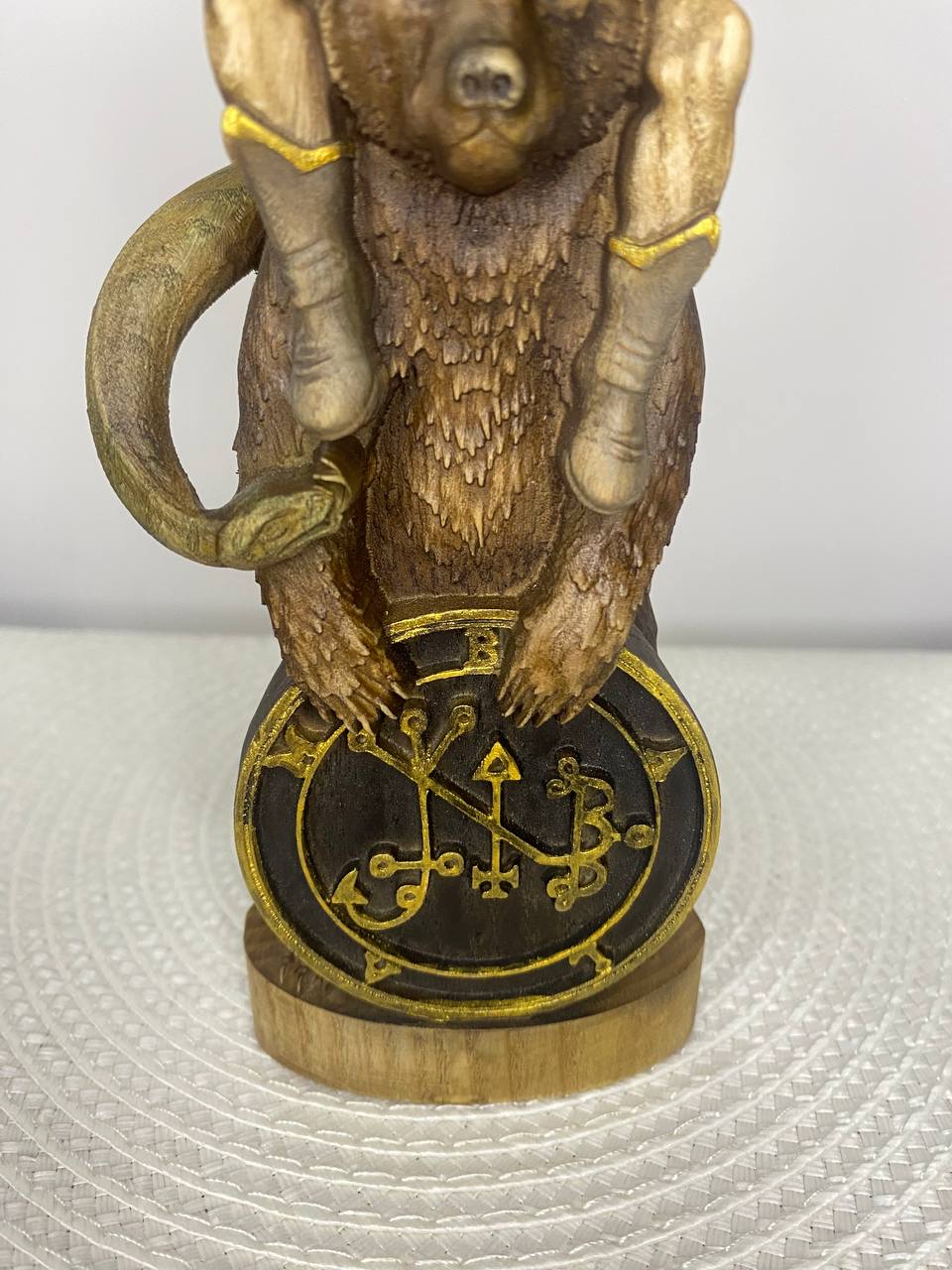 Balam Statue | Hand-Carved Ash Wood Ars Goetia Demon Figurine