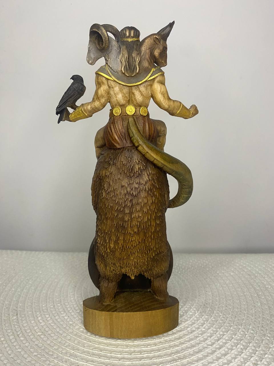 Balam Statue | Hand-Carved Ash Wood Ars Goetia Demon Figurine