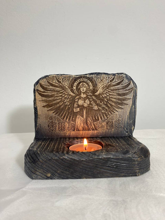 Freya Freyja Freya altar Freya goddess Norse mythology Viking altar Wooden candle holder Norse pagan