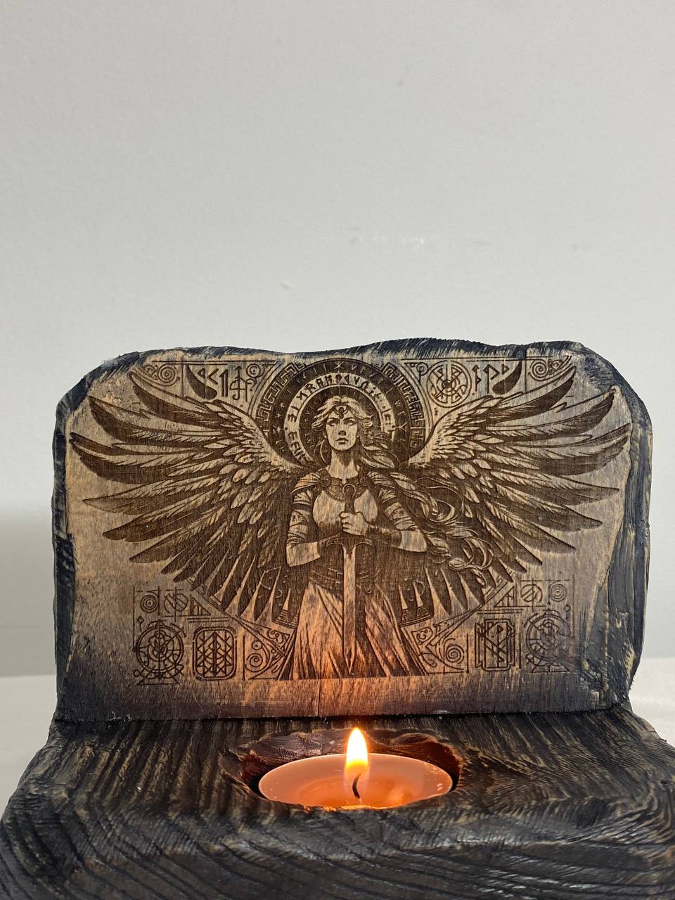 Freya Freyja Freya altar Freya goddess Norse mythology Viking altar Wooden candle holder Norse pagan