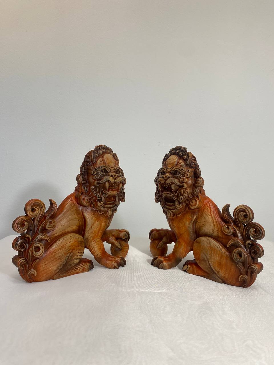 Foo dog Foo dog statue Chinese foo dog Chinese statue Chinese Asian Chinese mythology Wood statue