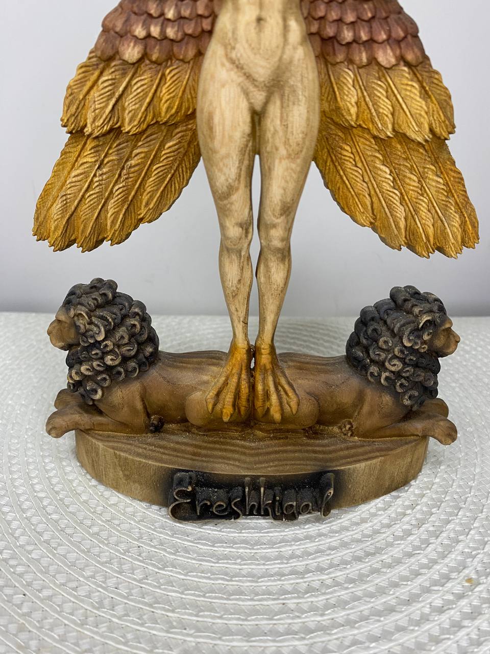 Ereshkigal Statue | Hand-Carved Ash Wood Mesopotamian Goddess of the Underworld