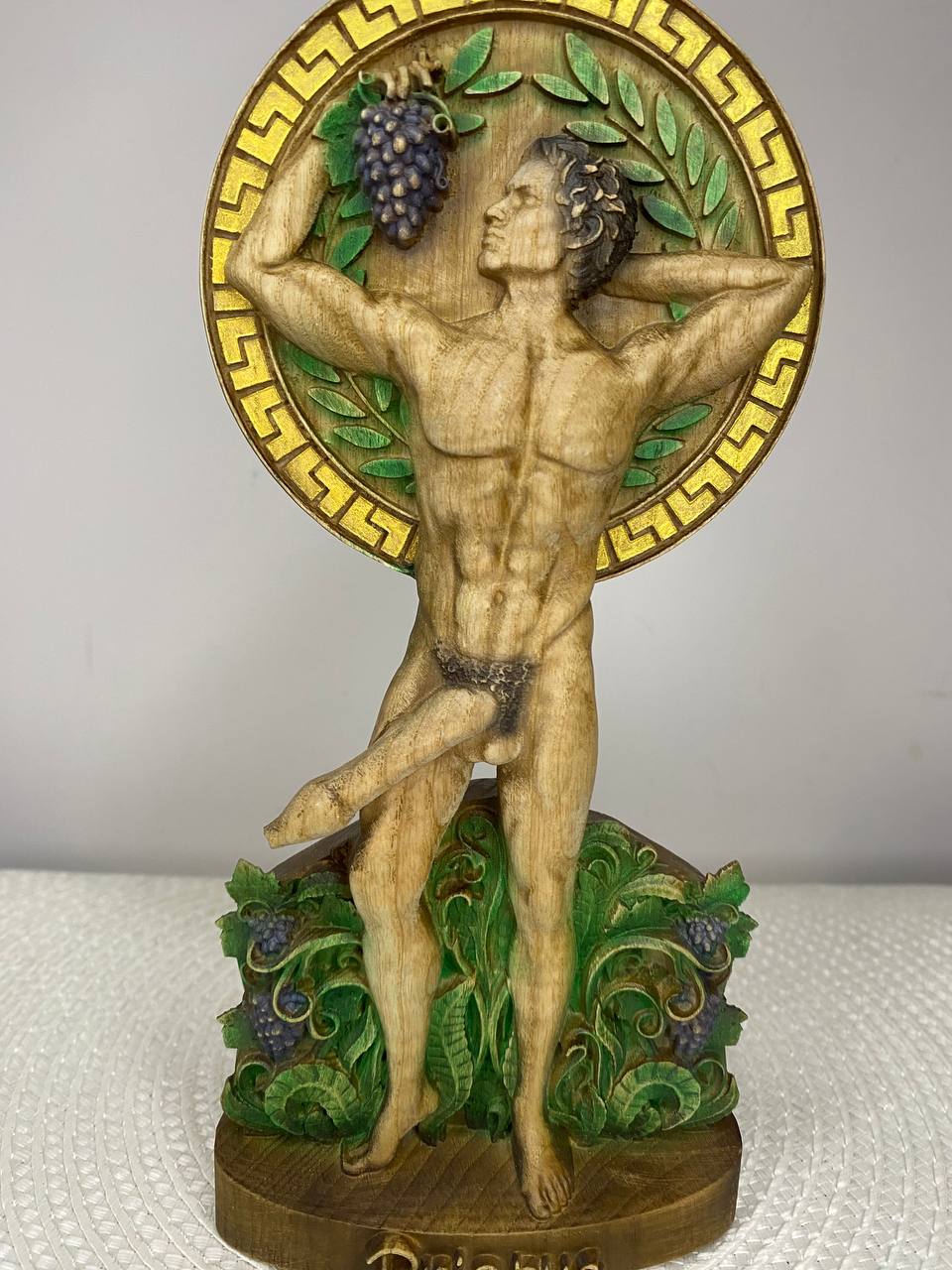 Priapus Wooden Statue —Greek God Priapus Sculpture – Mythology Decor Fertility & Prosperity Symbol