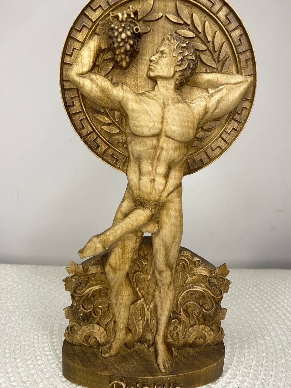 Priapus Wooden Statue —Greek God Priapus Sculpture – Mythology Decor Fertility & Prosperity Symbol