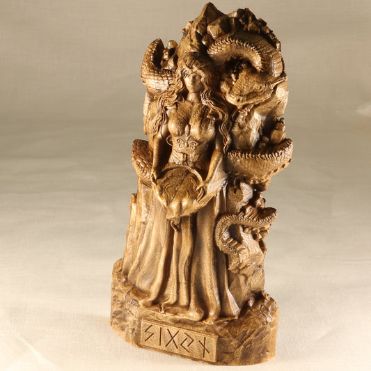 Sigyn, Wood carving Wood sculptur