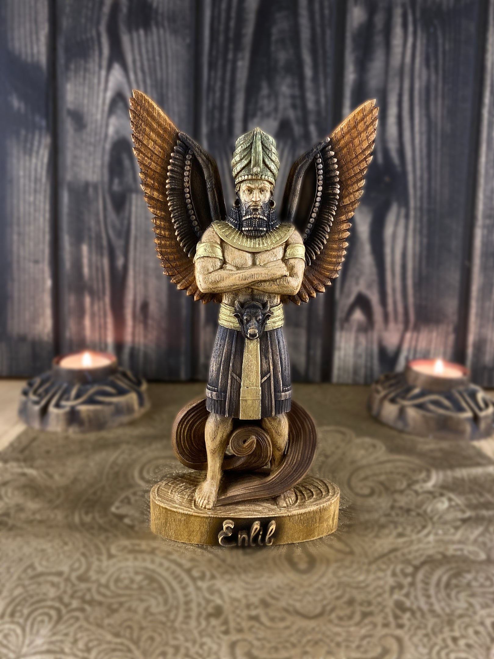 Enlil statue Sumerian gods Goddess statue Anunnaki Sumerian statue Mes ...