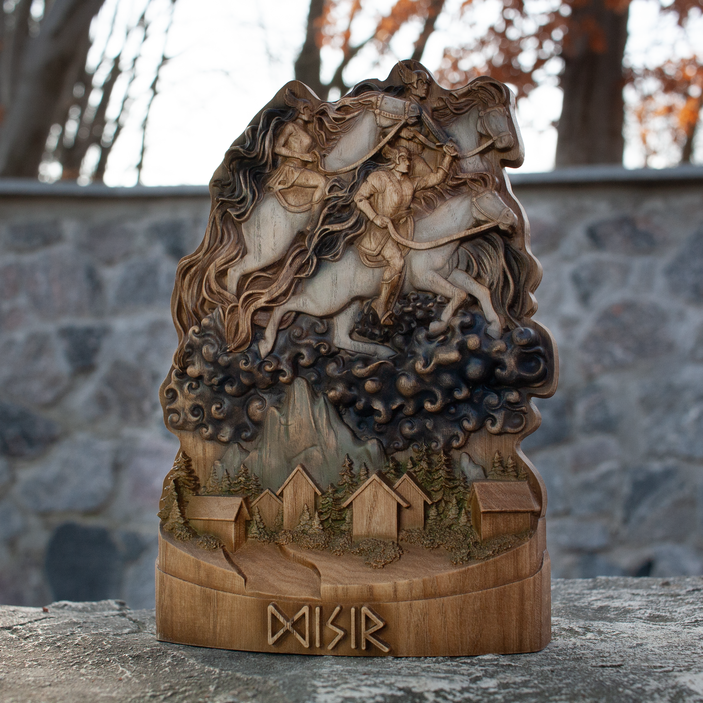 Norse Disir, Goddess statue, Pagan decor Spirits Norse gods Odin altar Pagan altar Norse mythology Wood carving