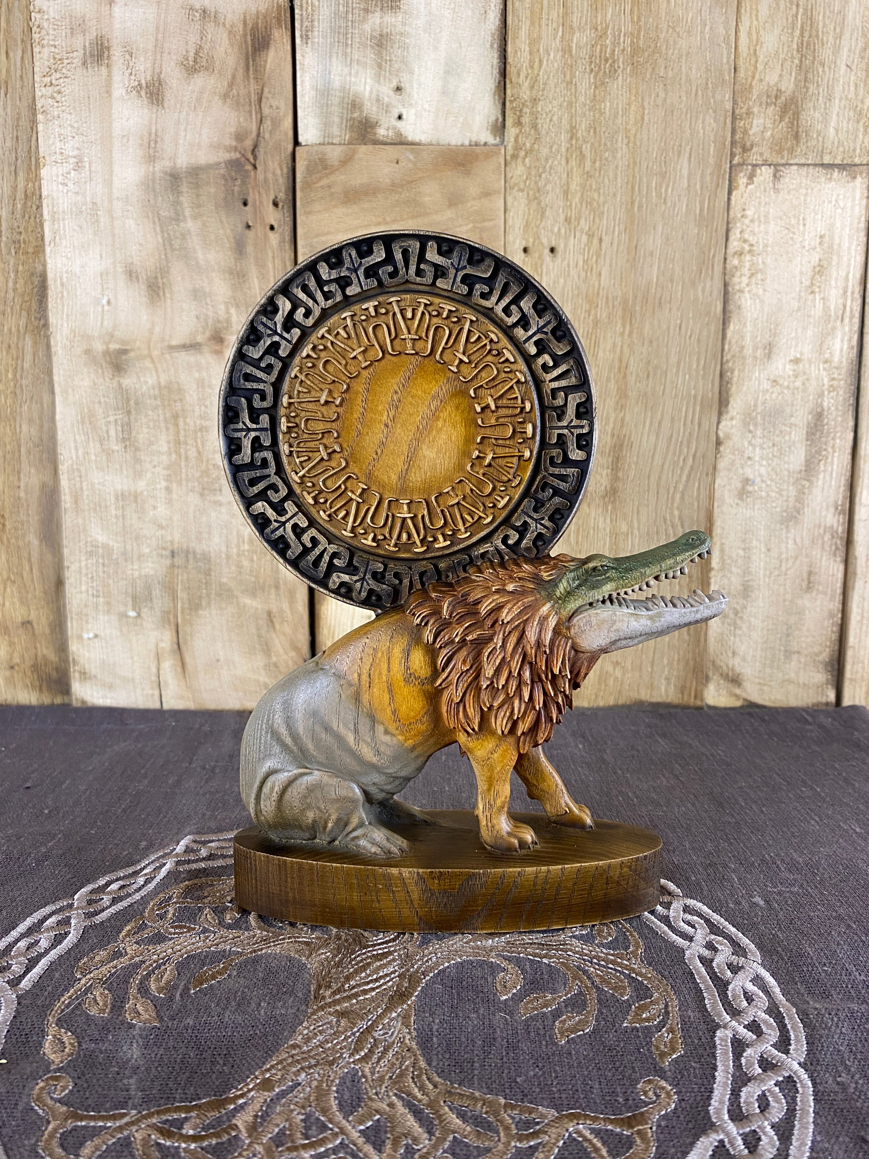 Hand Carved Wooden Ammit Statue: Egyptian Mythology Home Decor – Art ...