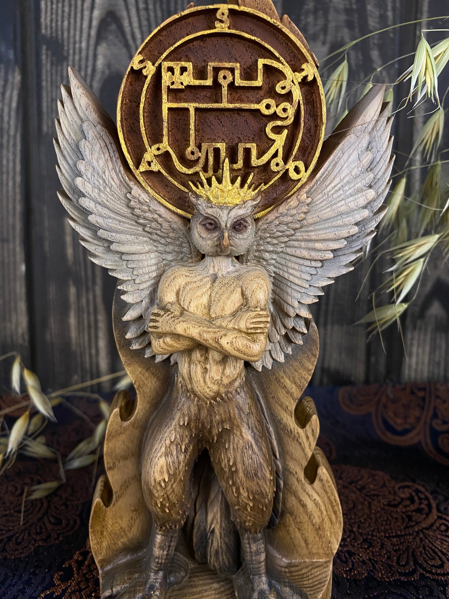 Stolas Demon statue Prince stolas Stolas statue Demon sigil Satan statue Witchcraft altar Satan altar Altar statue Owl demon Satanic décor