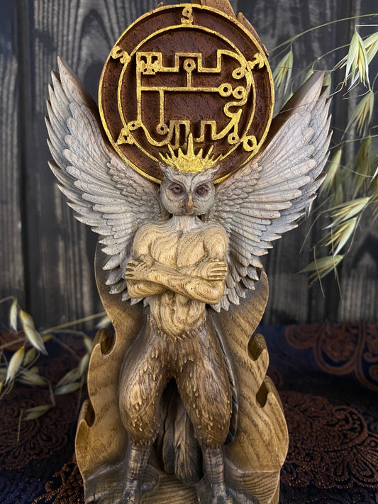 Stolas Demon statue Prince stolas Stolas statue Demon sigil Satan statue Witchcraft altar Satan altar Altar statue Owl demon Satanic décor