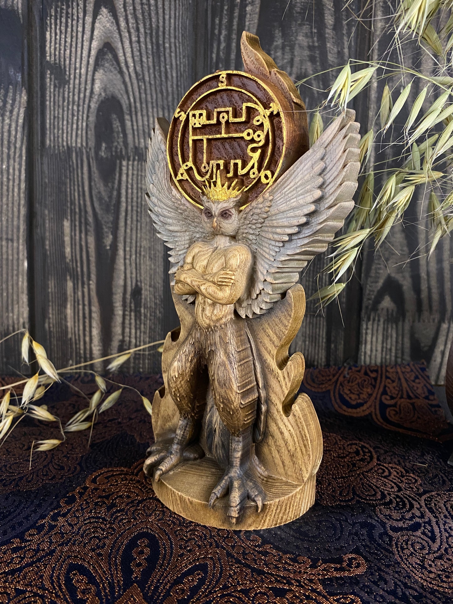 Stolas Demon statue Prince stolas Stolas statue Demon sigil Satan statue Witchcraft altar Satan altar Altar statue Owl demon Satanic décor