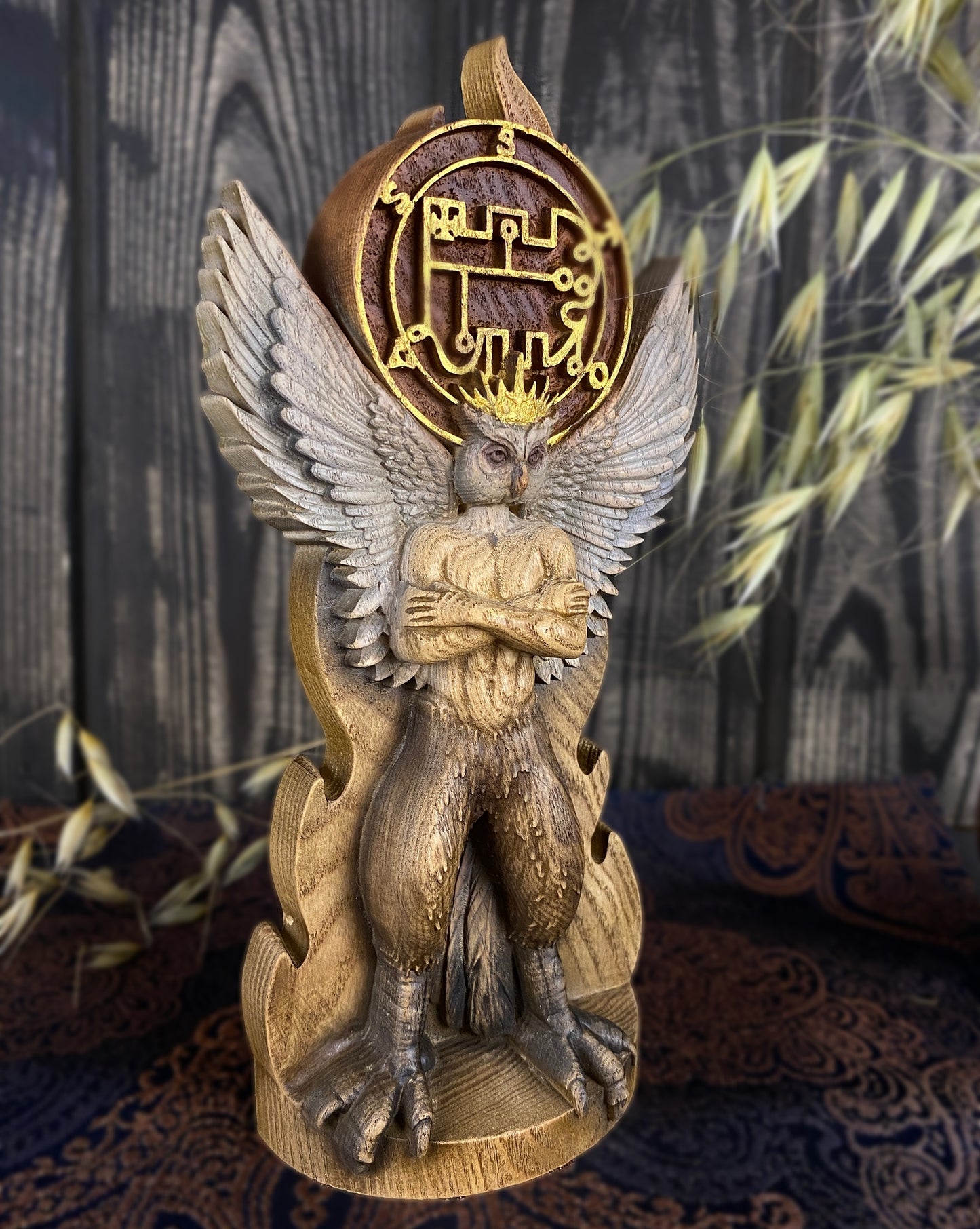 Stolas Demon statue Prince stolas Stolas statue Demon sigil Satan statue Witchcraft altar Satan altar Altar statue Owl demon Satanic décor