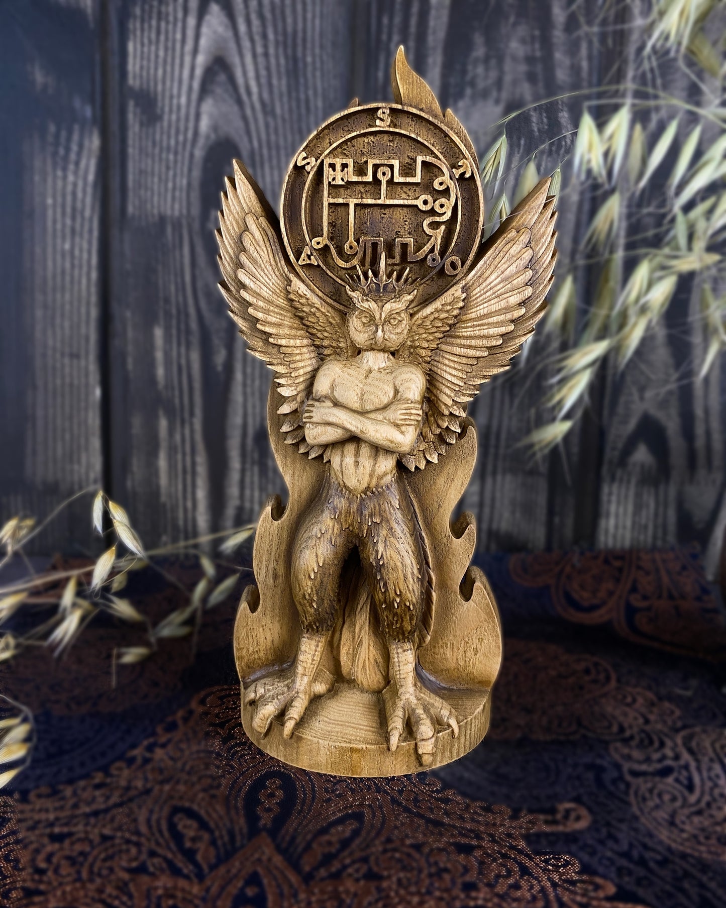 Stolas Demon statue Prince stolas Stolas statue Demon sigil Satan statue Witchcraft altar Satan altar Altar statue Owl demon Satanic décor