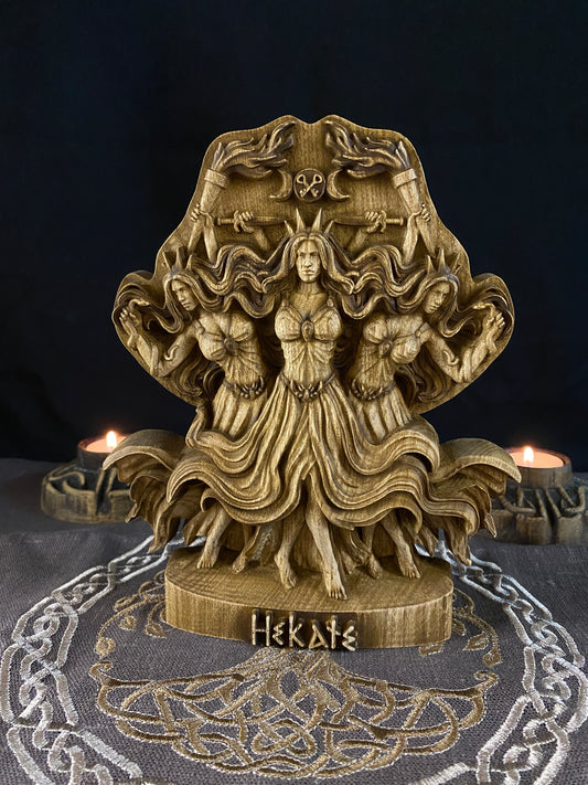 Hecate statue Triple goddess statue Hecate altar Altar statue Greek god statue Ancient greek Hecate gooddess Witchcraft Greek mythology art