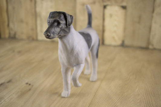 TerrierGuard: The Smooth Fox Terrier Wooden Sculpture