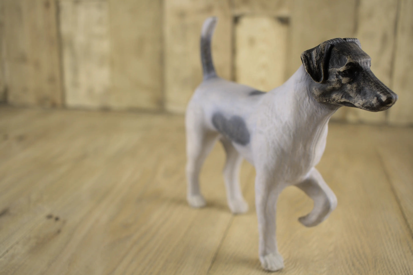 TerrierGuard: The Smooth Fox Terrier Wooden Sculpture