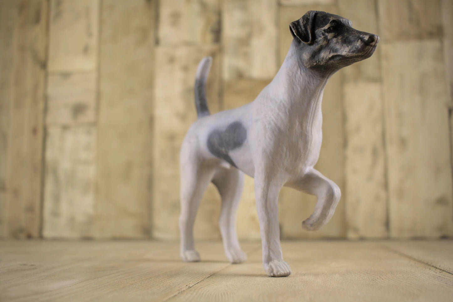 TerrierGuard: The Smooth Fox Terrier Wooden Sculpture