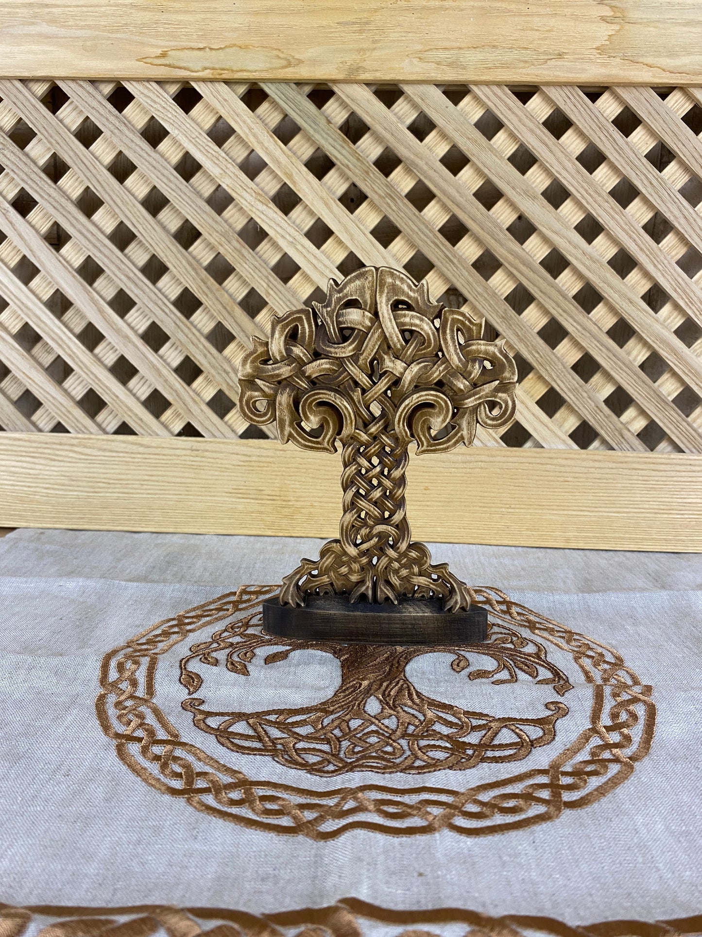 Tree and birds Celtic tree Tre of life Celtic statue Wood celtic knot Celtic home décor Hummingbird figurine CrannBethadn Celtic mythology