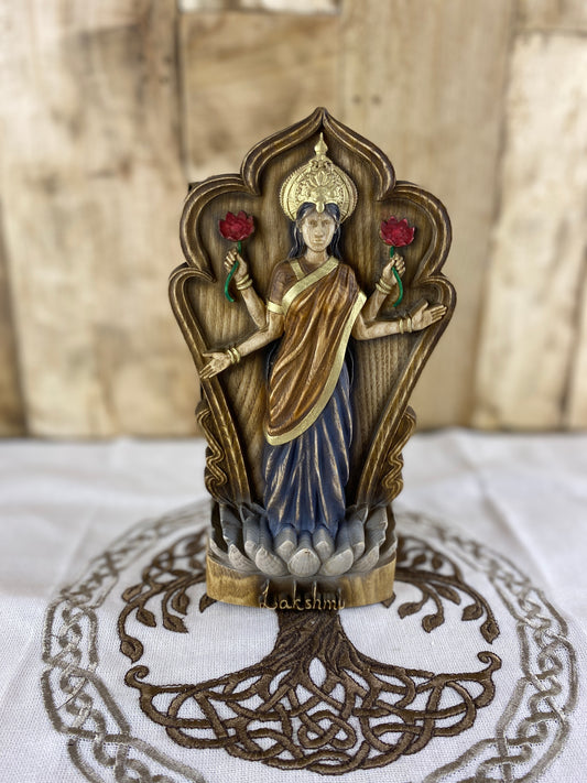 Lakshmi Statue Hindu Goddess Goddess Lakshmi Goddess Idol Goddess of Wealth Laxmi Statue Lakshmi Sculpture Hindu God Goddess Statue Hindu Art