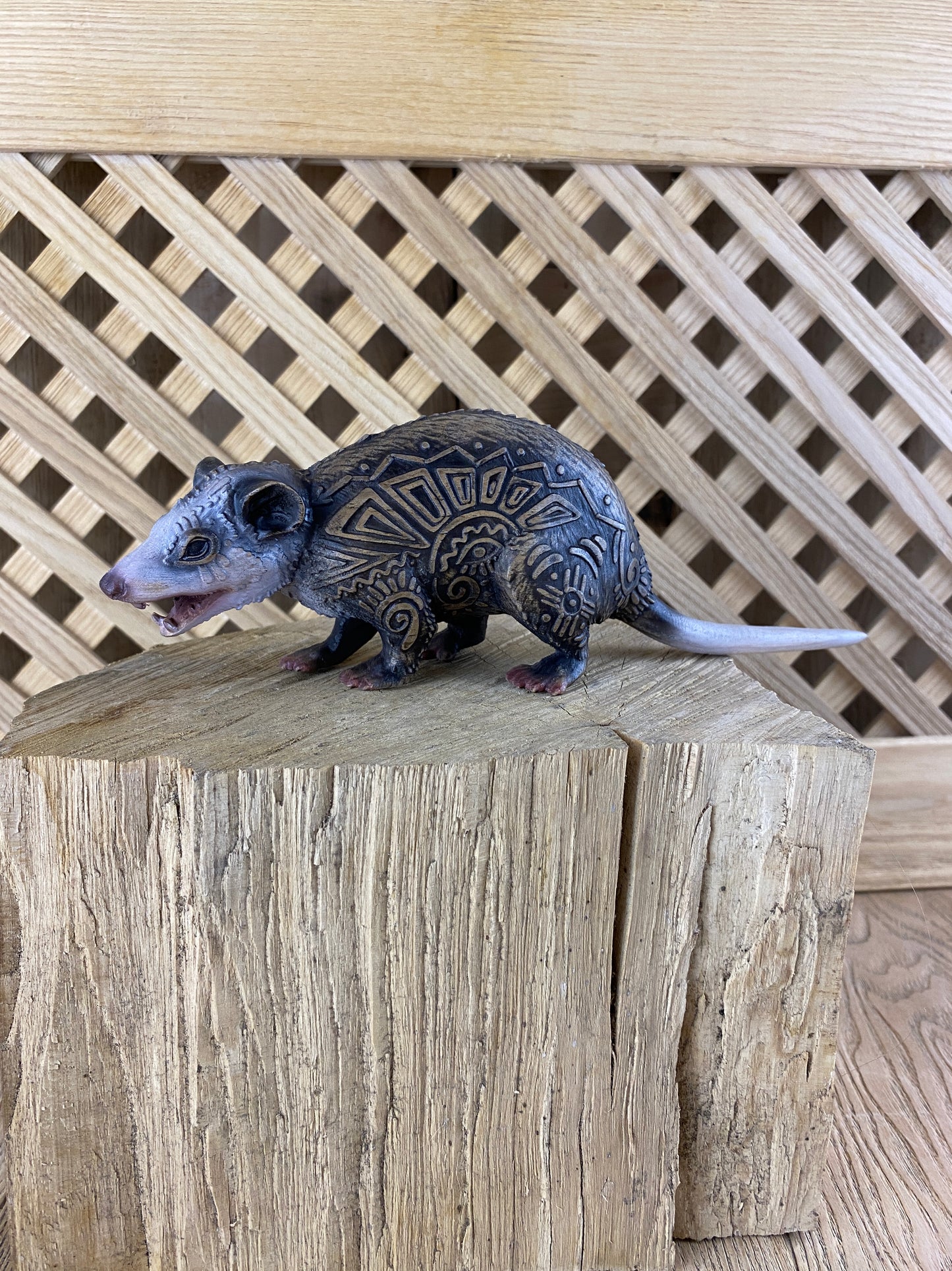 Opossum Opossum animal Opossum figurine Wood opossum Opossum statue Opossum art Animal decor Carving Woodcarving Animal statue Animal totem