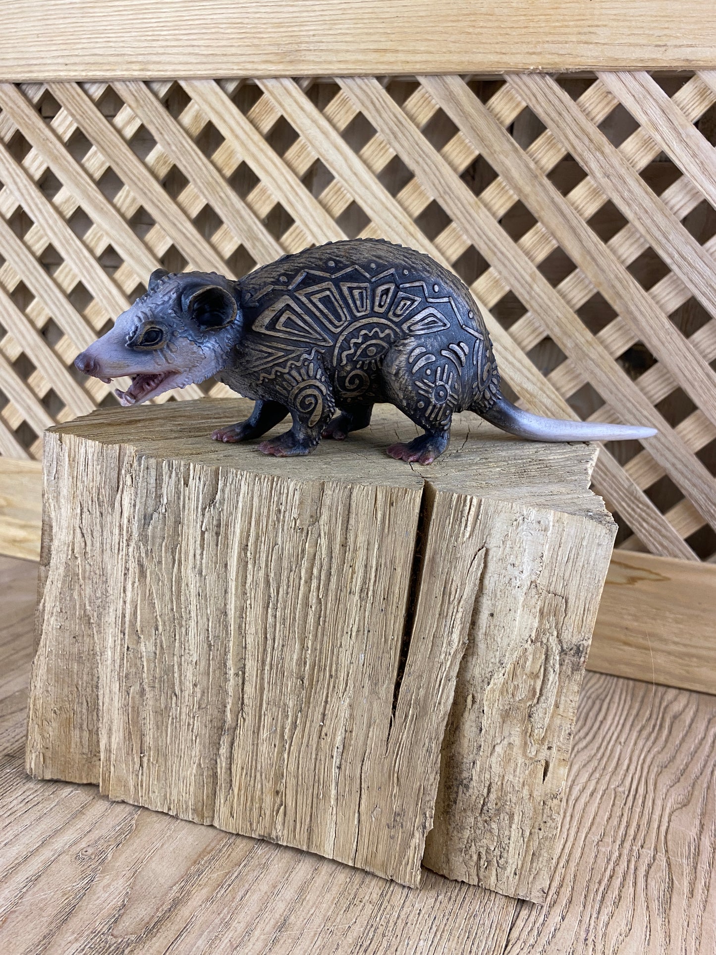Opossum Opossum animal Opossum figurine Wood opossum Opossum statue Opossum art Animal decor Carving Woodcarving Animal statue Animal totem
