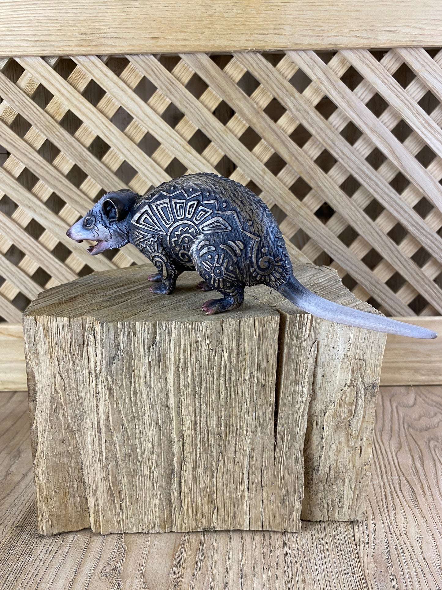 Opossum Opossum animal Opossum figurine Wood opossum Opossum statue Opossum art Animal decor Carving Woodcarving Animal statue Animal totem