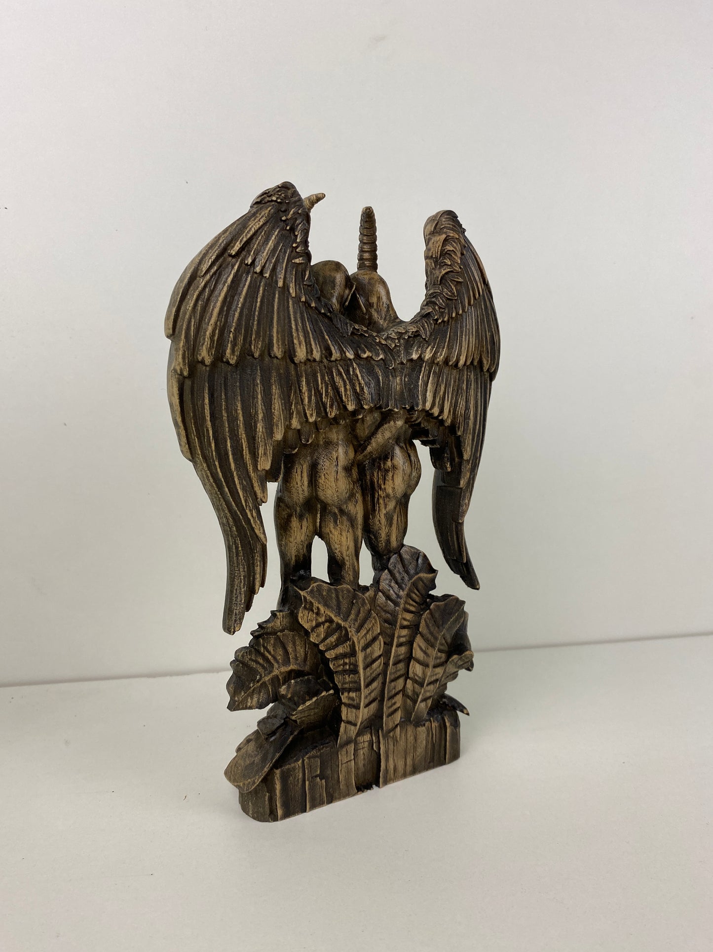 Demon statue Satan Gay statue Gay art Lgbtq Pagan statue Goetia demon Lucifer statue Wood statue Wood carving Spiritual altar Decor statue