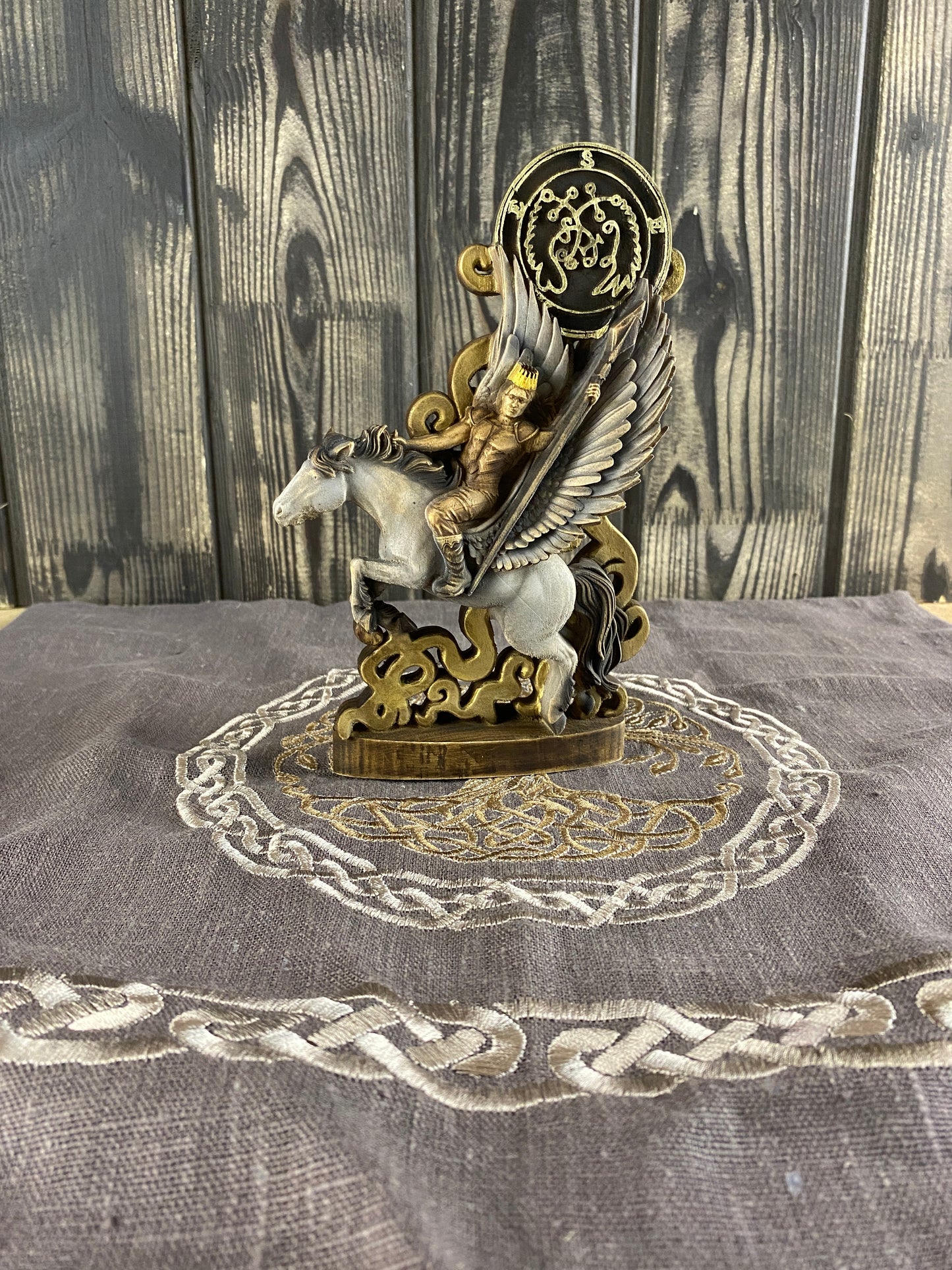 Prince seere Demon statue Gothic statue Goetia demon Demon Sigil of seere Goetia ocult Gothic décor Wood carved statue Seere demon Carving Statue