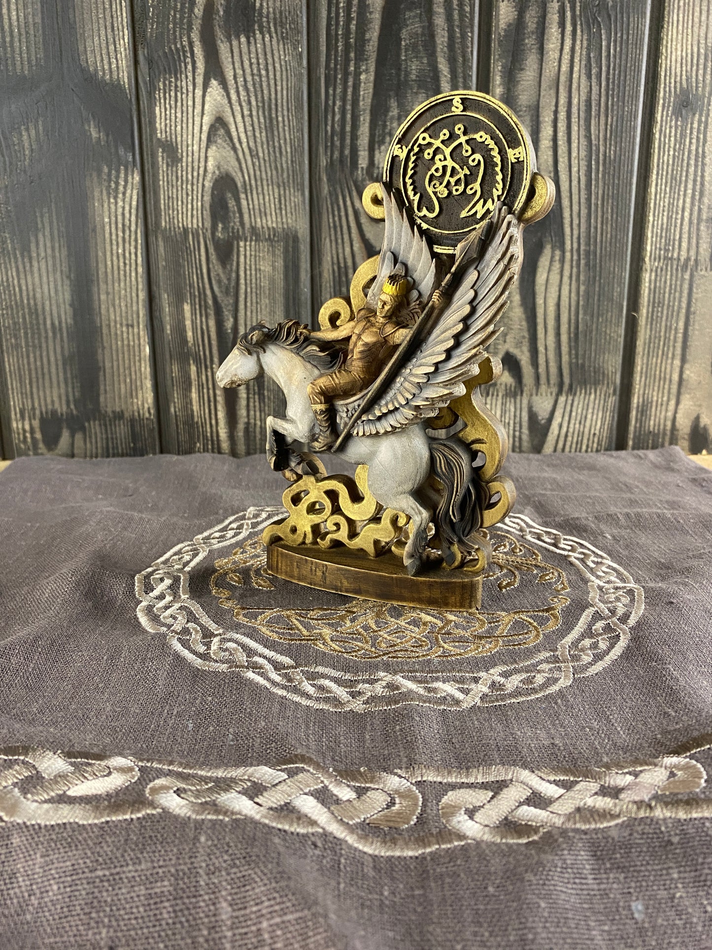 Prince seere Demon statue Gothic statue Goetia demon Demon Sigil of seere Goetia ocult Gothic décor Wood carved statue Seere demon Carving Statue