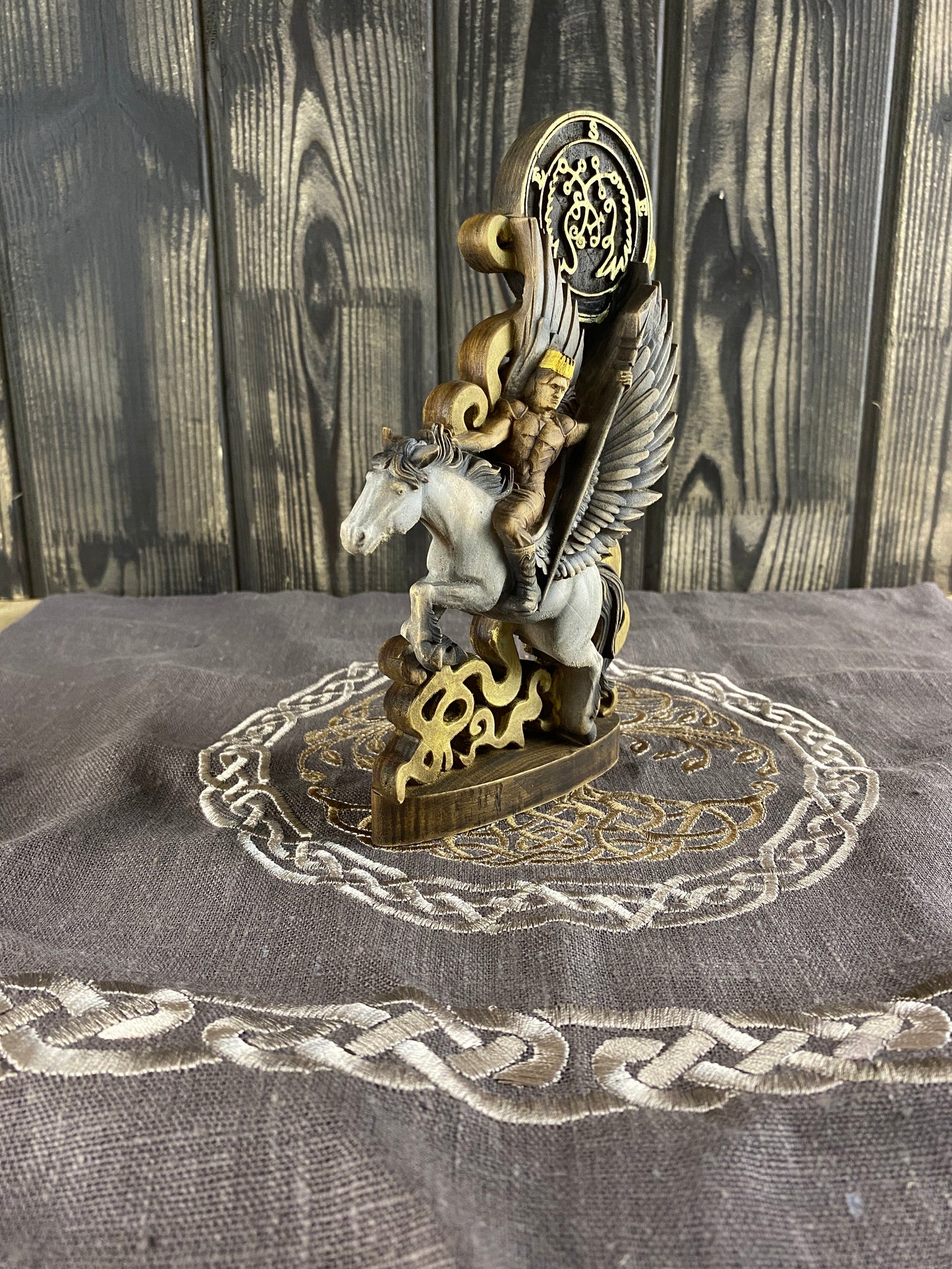 Prince seere Demon statue Gothic statue Goetia demon Demon Sigil of seere Goetia ocult Gothic décor Wood carved statue Seere demon Carving Statue