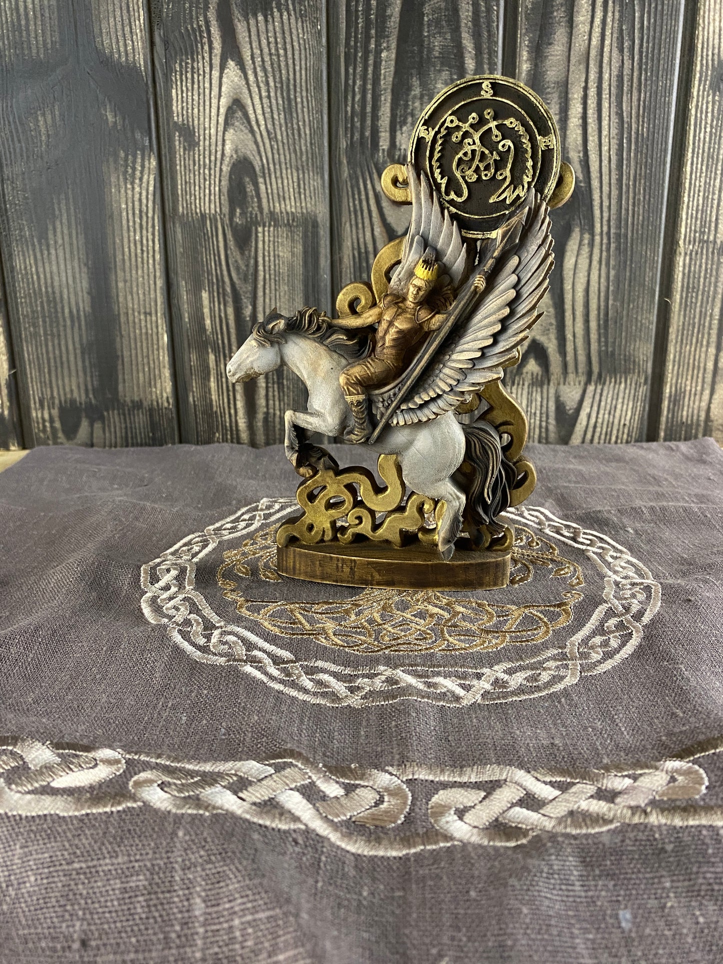 Prince seere Demon statue Gothic statue Goetia demon Demon Sigil of seere Goetia ocult Gothic décor Wood carved statue Seere demon Carving Statue