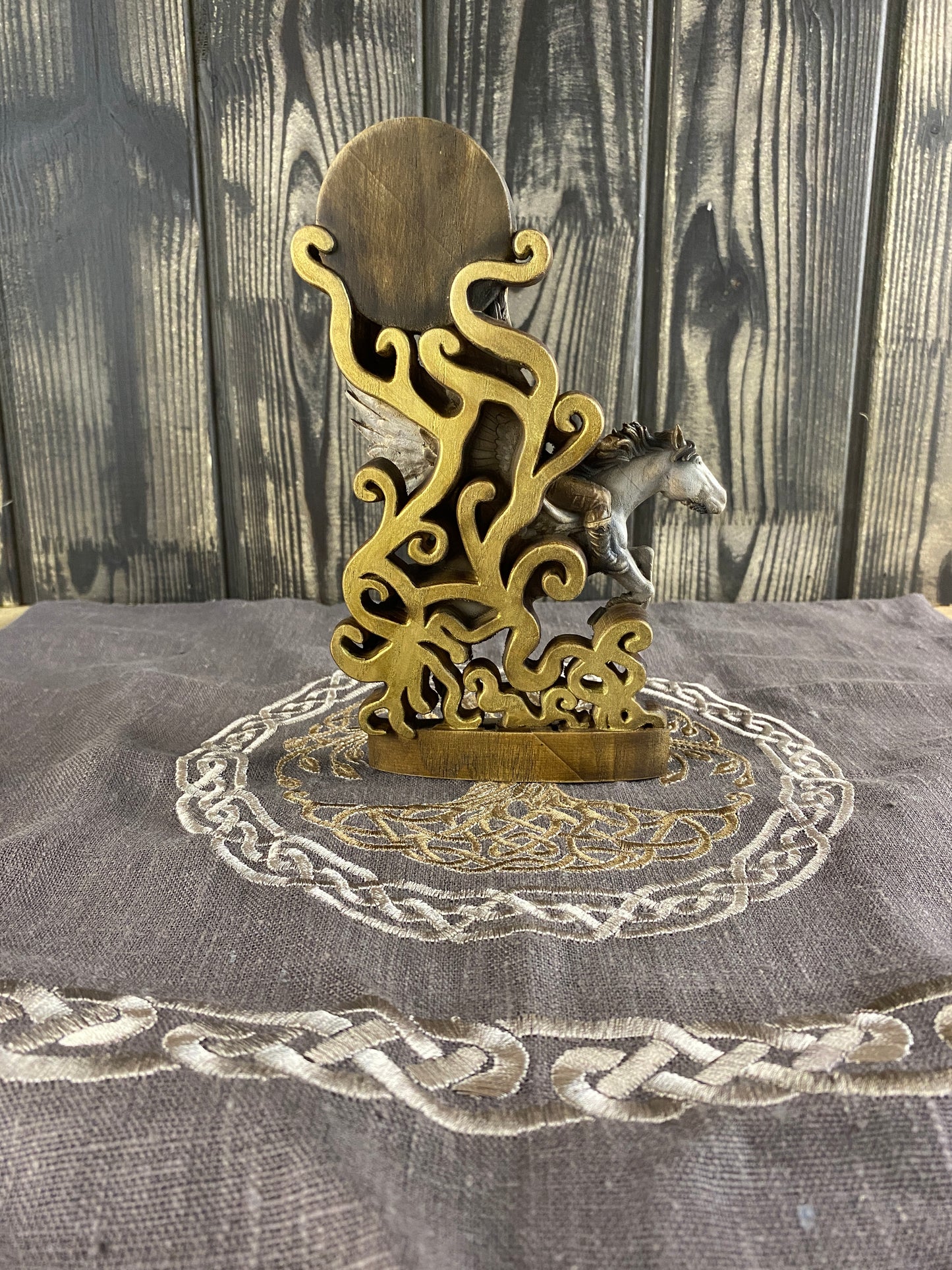 Prince seere Demon statue Gothic statue Goetia demon Demon Sigil of seere Goetia ocult Gothic décor Wood carved statue Seere demon Carving Statue