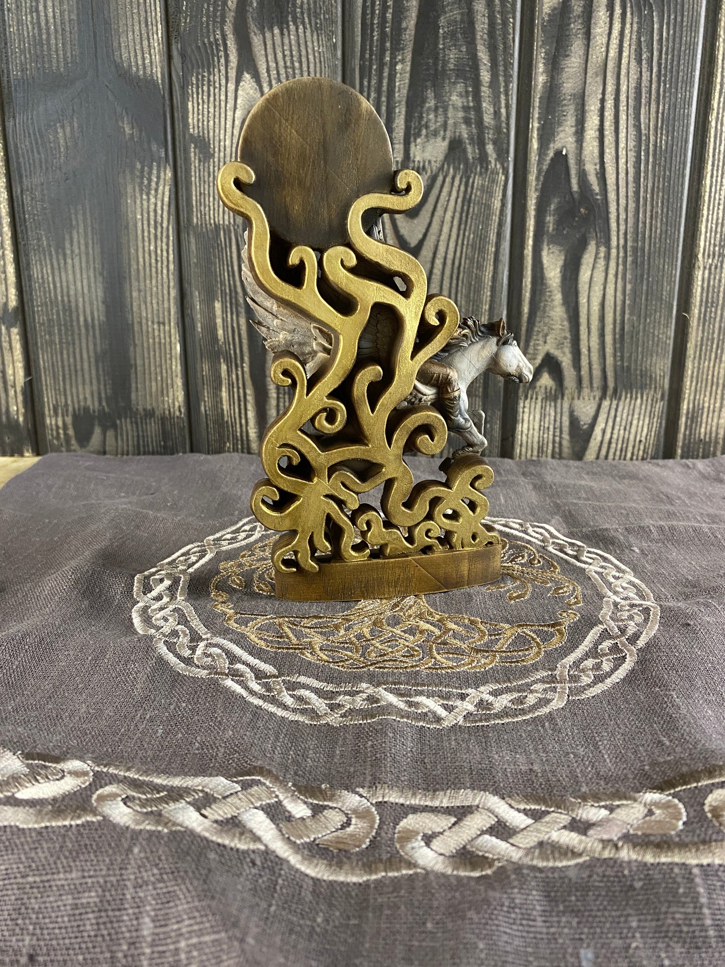 Prince seere Demon statue Gothic statue Goetia demon Demon Sigil of seere Goetia ocult Gothic décor Wood carved statue Seere demon Carving Statue