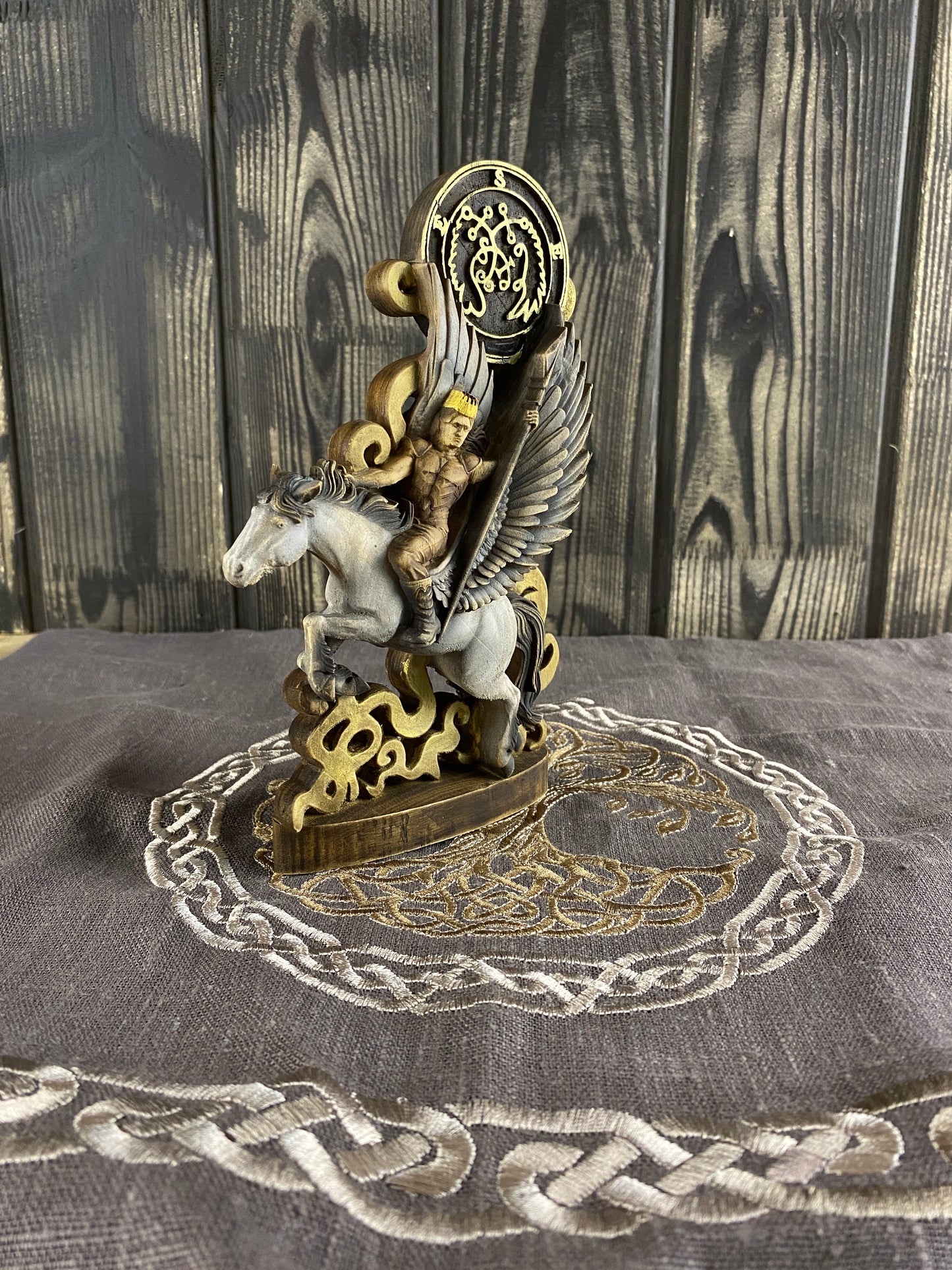 Prince seere Demon statue Gothic statue Goetia demon Demon Sigil of seere Goetia ocult Gothic décor Wood carved statue Seere demon Carving Statue