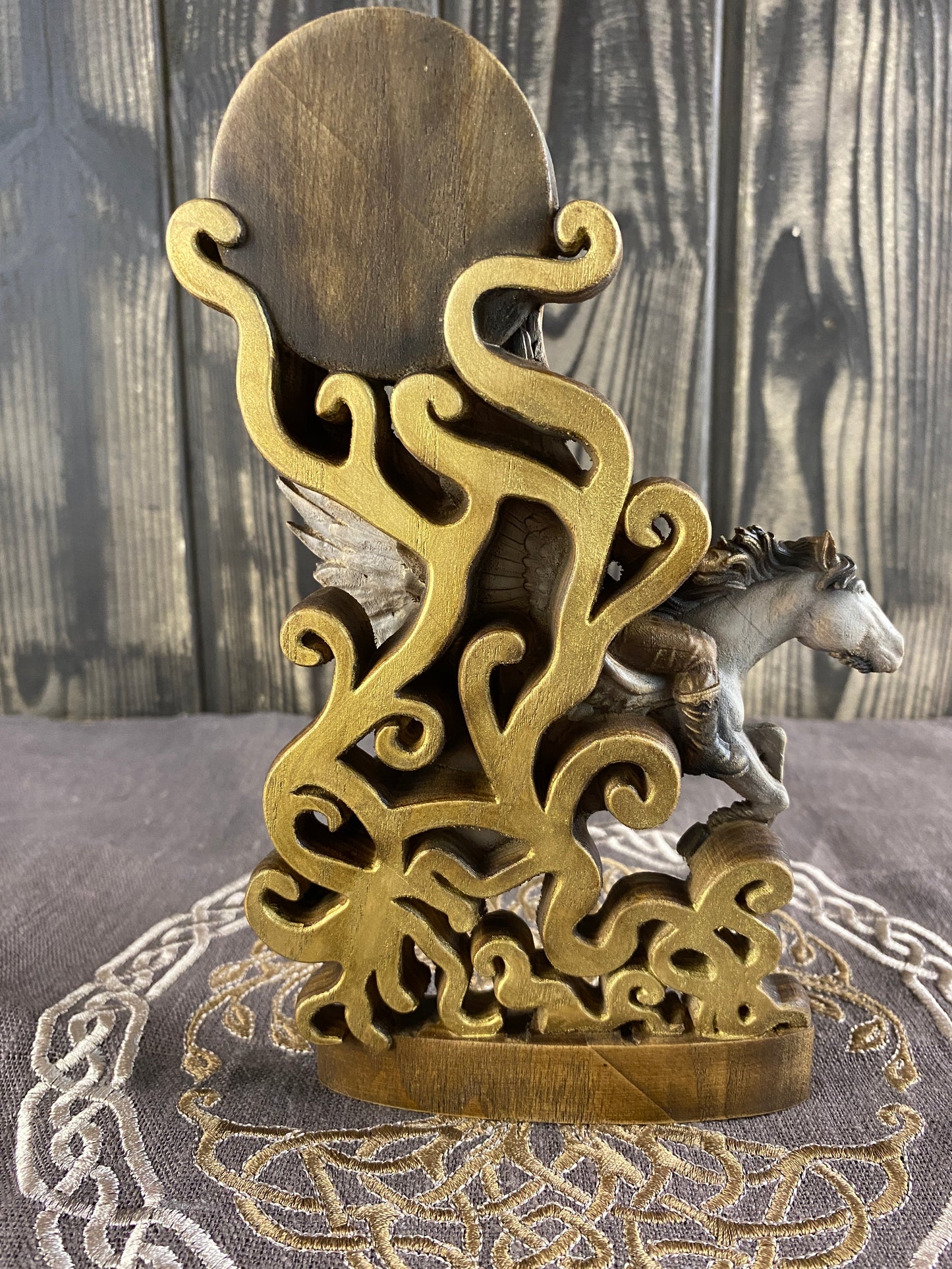 Prince seere Demon statue Gothic statue Goetia demon Demon Sigil of seere Goetia ocult Gothic décor Wood carved statue Seere demon Carving Statue