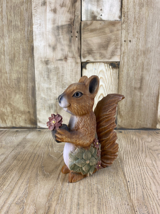 Squirrel Squirrel statue Squirrel animal Forest animal Peanut squirrel Animal statue Animal Home decor Home decoration Wood carving Wood art