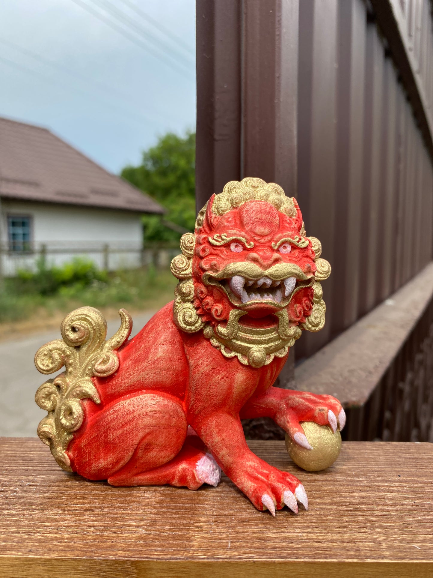 Foo dog statue Wooden foo dog Foo dogs Foo dog figurines Chinese foo dog Chinese lion Guardian lion Asian mythology Chinese décor Asian art