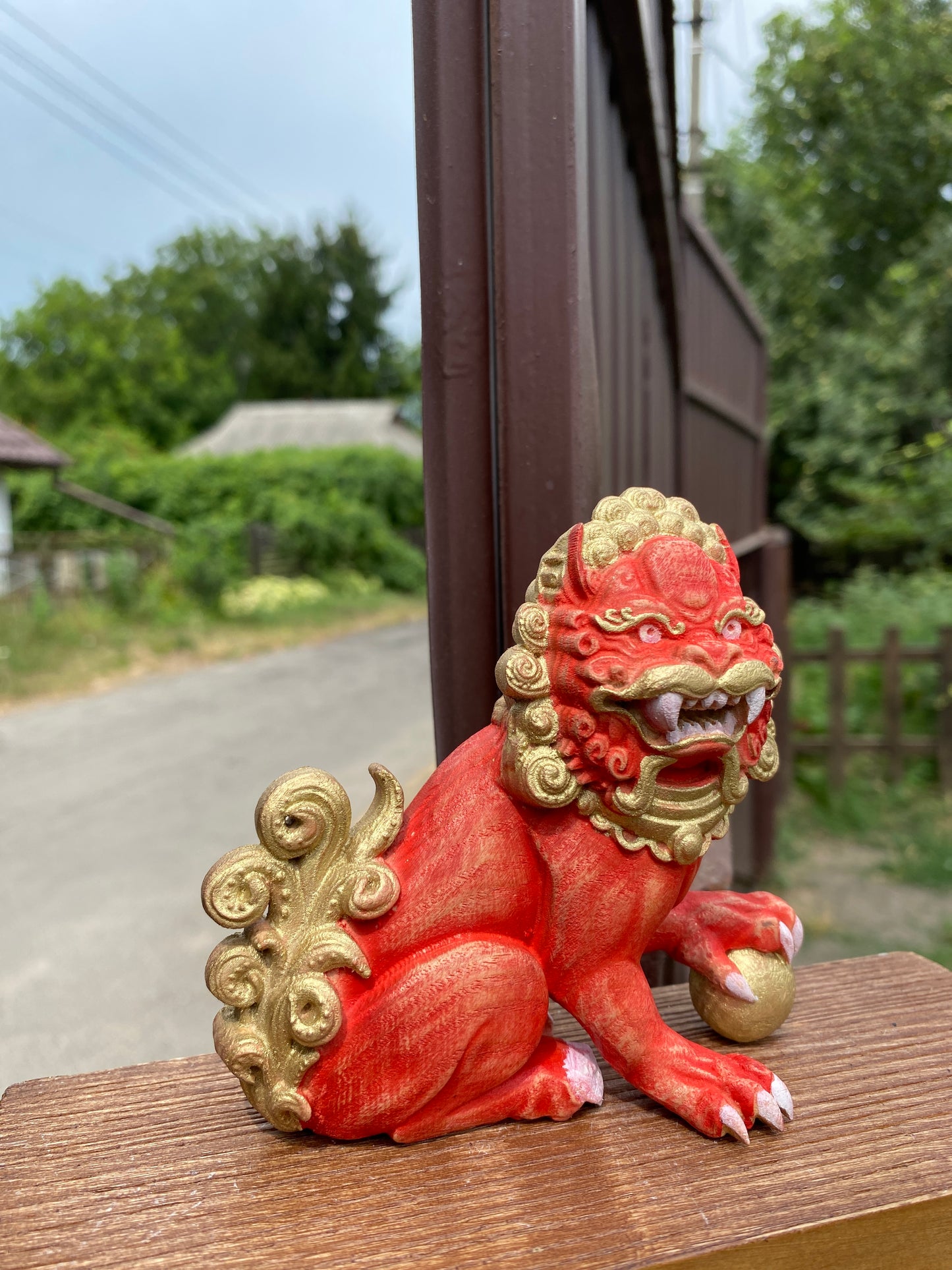 Foo dog statue Wooden foo dog Foo dogs Foo dog figurines Chinese foo dog Chinese lion Guardian lion Asian mythology Chinese décor Asian art