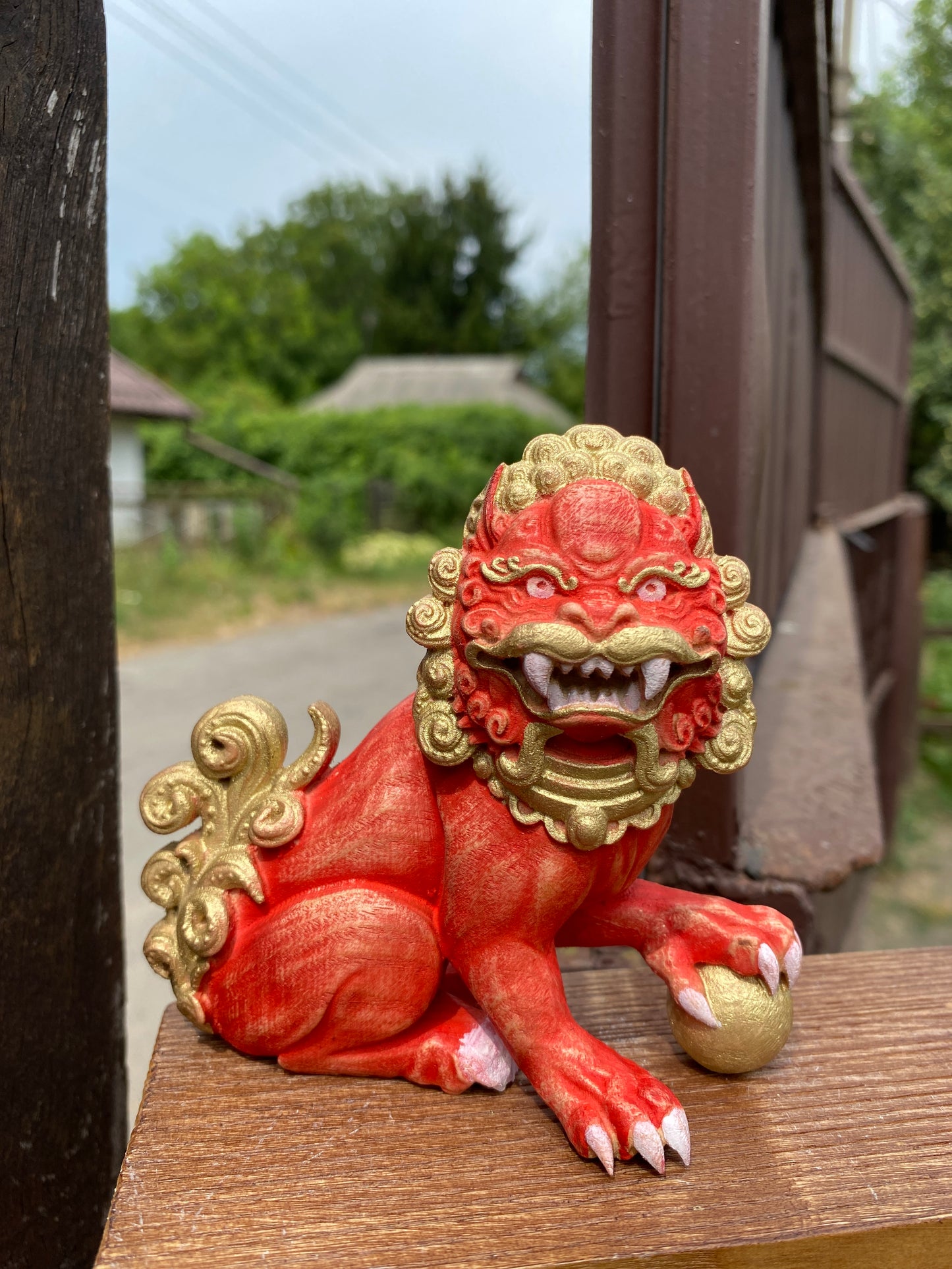 Foo dog statue Wooden foo dog Foo dogs Foo dog figurines Chinese foo dog Chinese lion Guardian lion Asian mythology Chinese décor Asian art