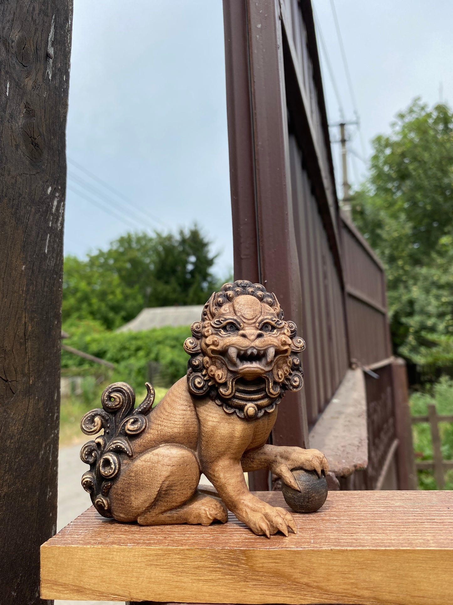 Foo dog statue Wooden foo dog Foo dogs Foo dog figurines Chinese foo dog Chinese lion Guardian lion Asian mythology Chinese décor Asian art