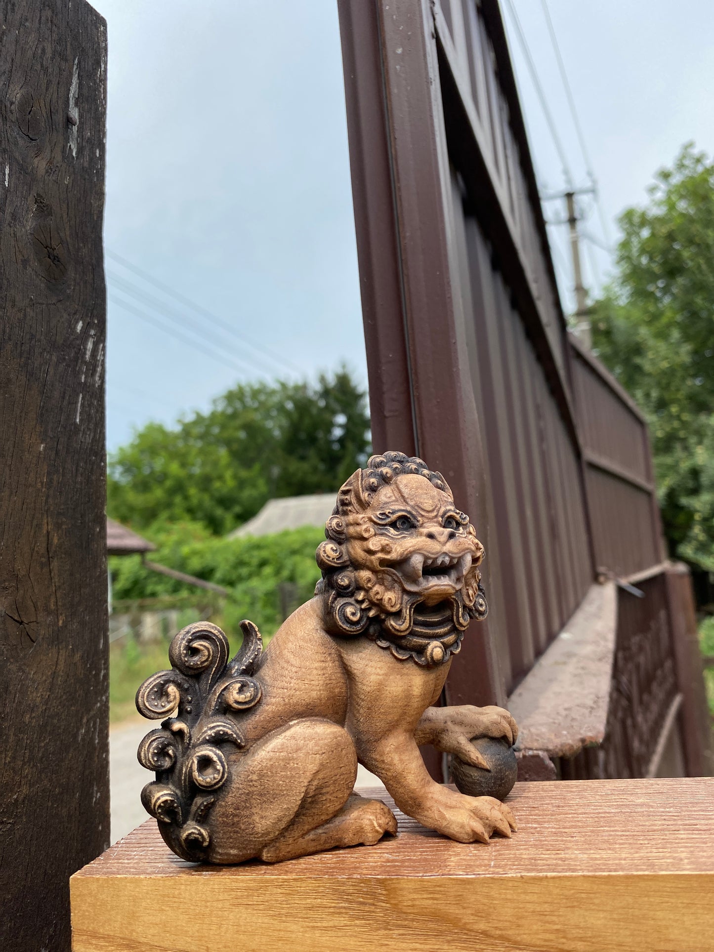 Foo dog statue Wooden foo dog Foo dogs Foo dog figurines Chinese foo dog Chinese lion Guardian lion Asian mythology Chinese décor Asian art