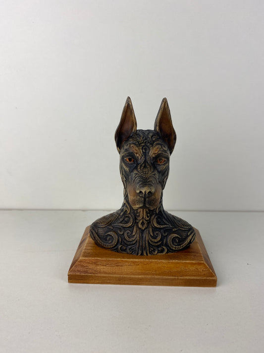 Doberman statue Doberman bust Dog statue Doberman sculpture Doberman gift Dog decor Dog art Wood carving Dog carving Dog head Dog figurine