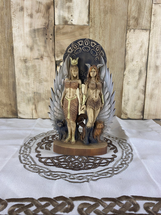 Freya statue Isis statue Egyptian statue Egyptian goddess Norse goddess Norse mythology Freyja statue Norse pagan Asatru Isis goddess Freya
