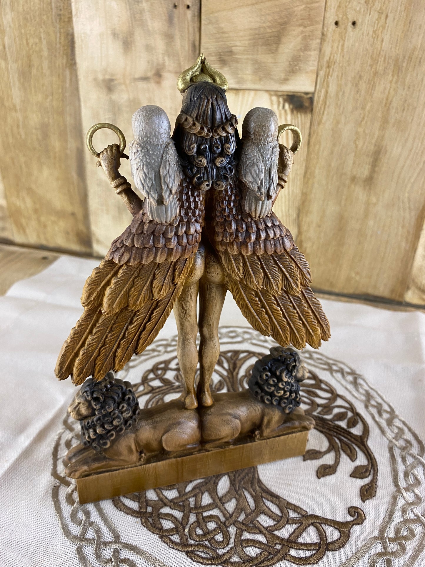 Ereshkigal Ereshkigal statue Mesopotamian goddess Sumerian gods Goddess statue Ishtar Inanna Sumerian art Altar statue Wood god statue