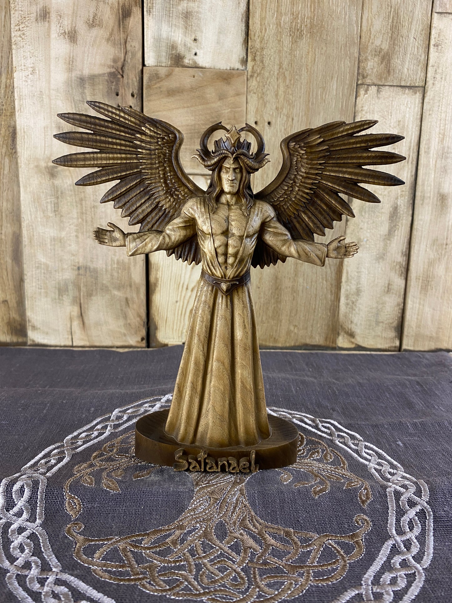 Satan statue Satanism Demon statue Devil statue Satanic Witchcraft Wood carving Demon art Demon decor Occult decor Satanael Occult art