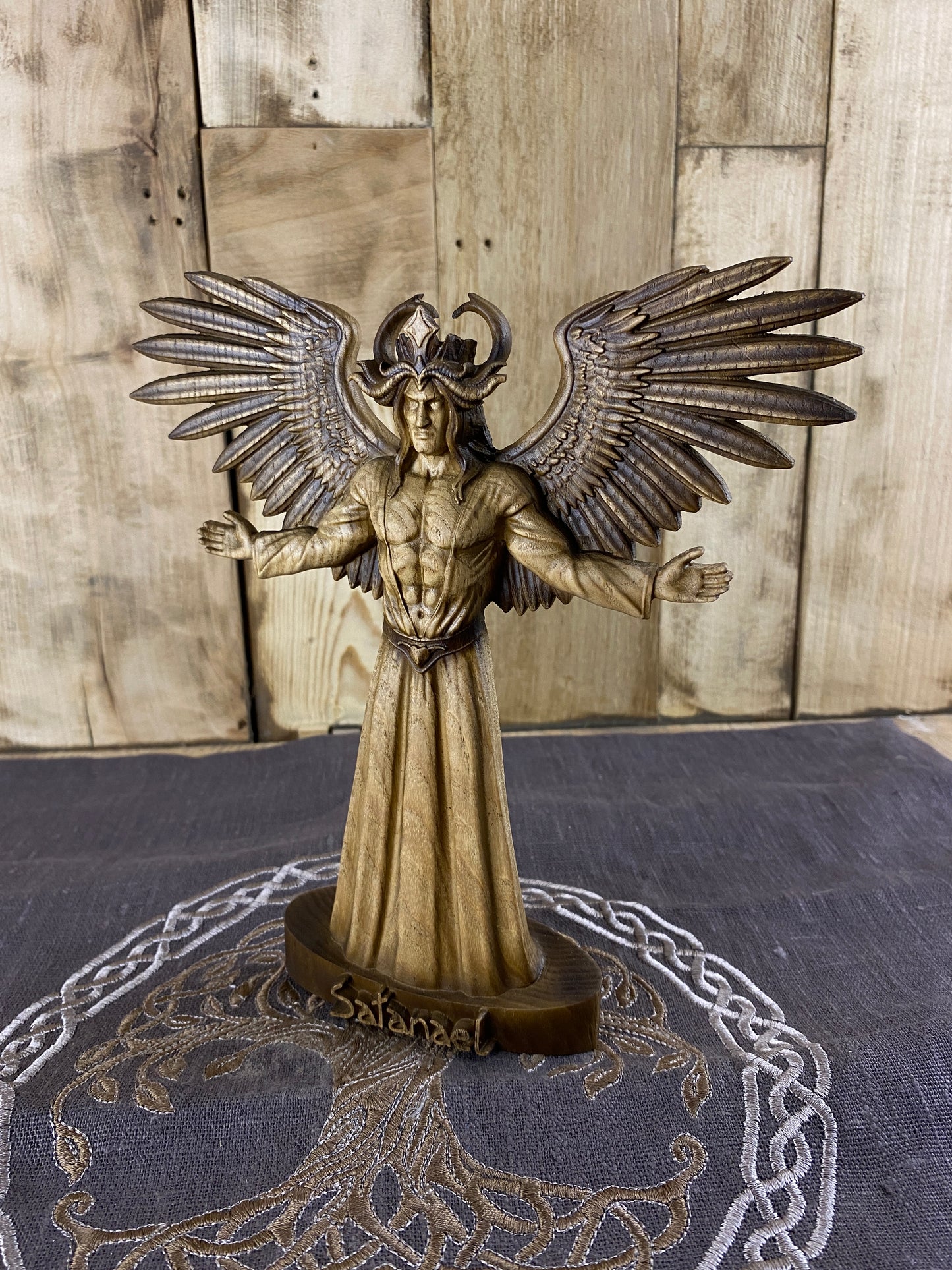 Satan statue Satanism Demon statue Devil statue Satanic Witchcraft Wood carving Demon art Demon decor Occult decor Satanael Occult art